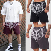 美式 五分裤 潮牌健身肌肉撸铁休闲训练宽松 男中裤 YOUNGLA运动短裤