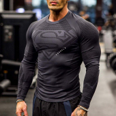 潮牌 男健身衣速干透气弹力紧身衣肌肉撸铁狗美式 YOUNGLA 运动长袖