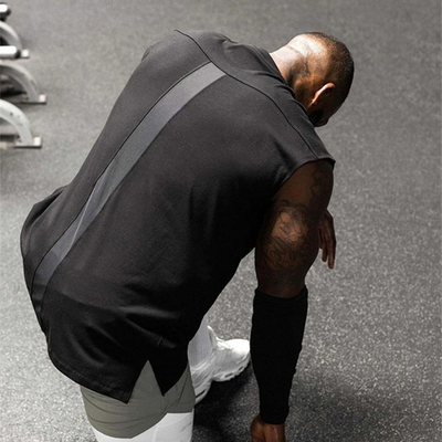 无袖运动健身训练男棉弹力宽松