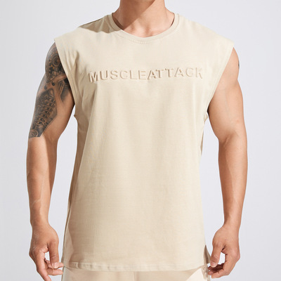 重磅棉宽坎肩背心无袖男宽松健身