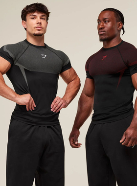 运动短袖男T恤健身速干透气美式潮牌肌肉撸铁收袖口圆领插肩袖