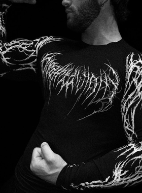 Breathedivinity运动健身衣男长袖T恤紧身速干弹力美式潮牌修身