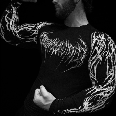 Breathedivinity运动健身衣男长袖T恤紧身速干弹力美式潮牌修身