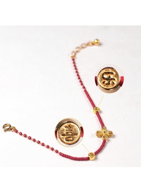 马年本命年礼物925银金刚杵新中式国风高颜值红色本命年琉璃手链