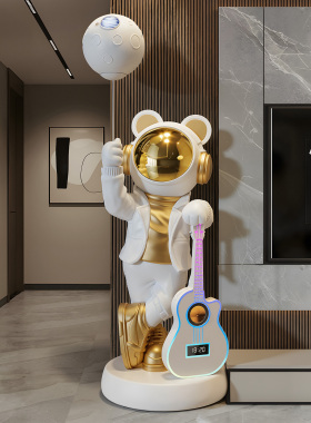 电子吉他太空人摆件装饰品