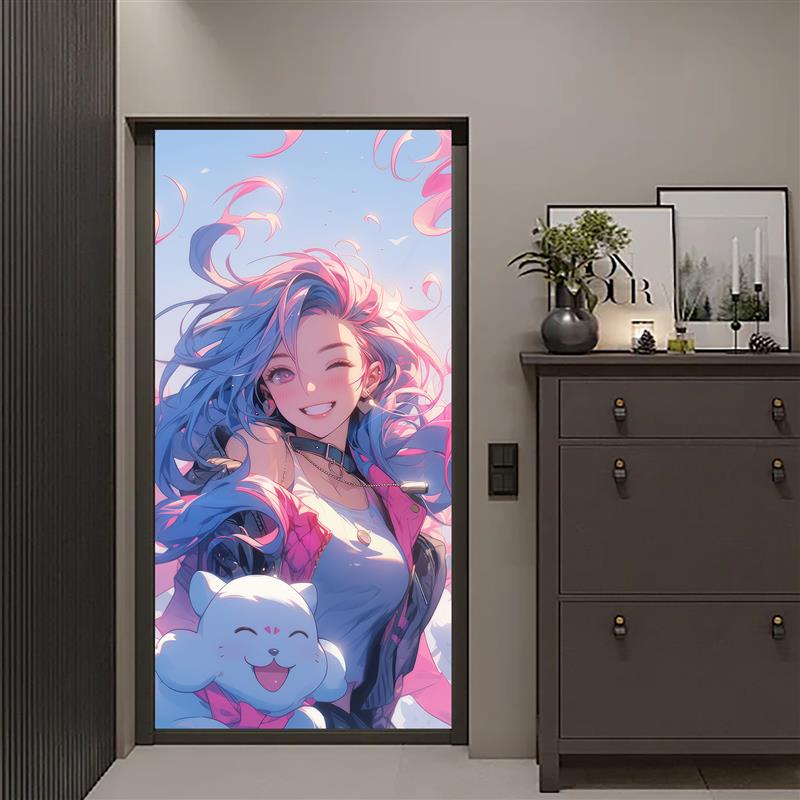 英雄联盟金克斯海报贴画超大壁画电竞lol二次元宿舍卧室防水贴纸