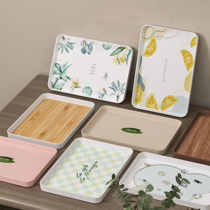 希尔托盘ins 风水果早餐盘家居用品竹木茶具甜品备菜盘北欧风茶盘