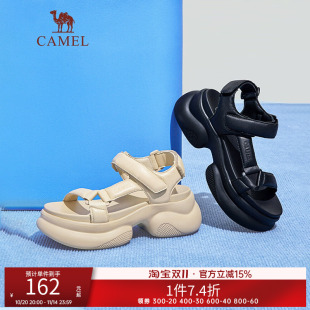 厚底简约休闲百搭沙滩鞋 户外运动凉鞋 2025春夏新款 骆驼女鞋