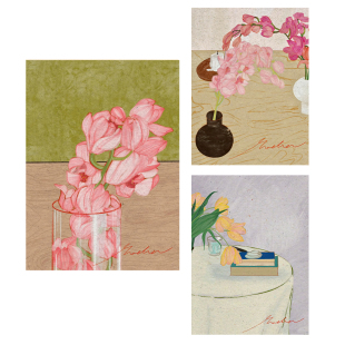 北欧风小清新花卉装 裱挂画画芯 饰画ins风高清艺术海报轻奢风未装