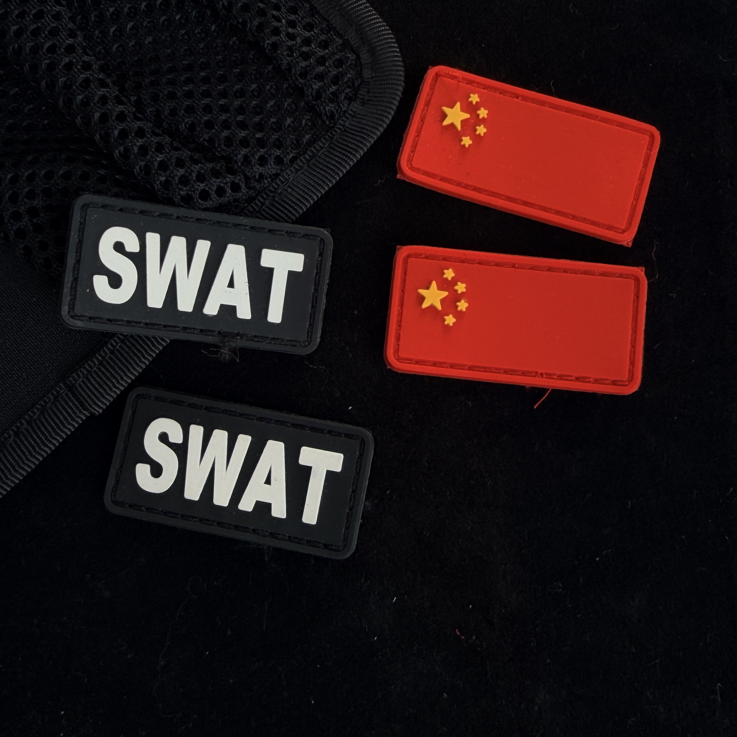 PVC中国战斗旗swat魔术贴章户外战术背包贴章衣服配饰臂章士气章图片