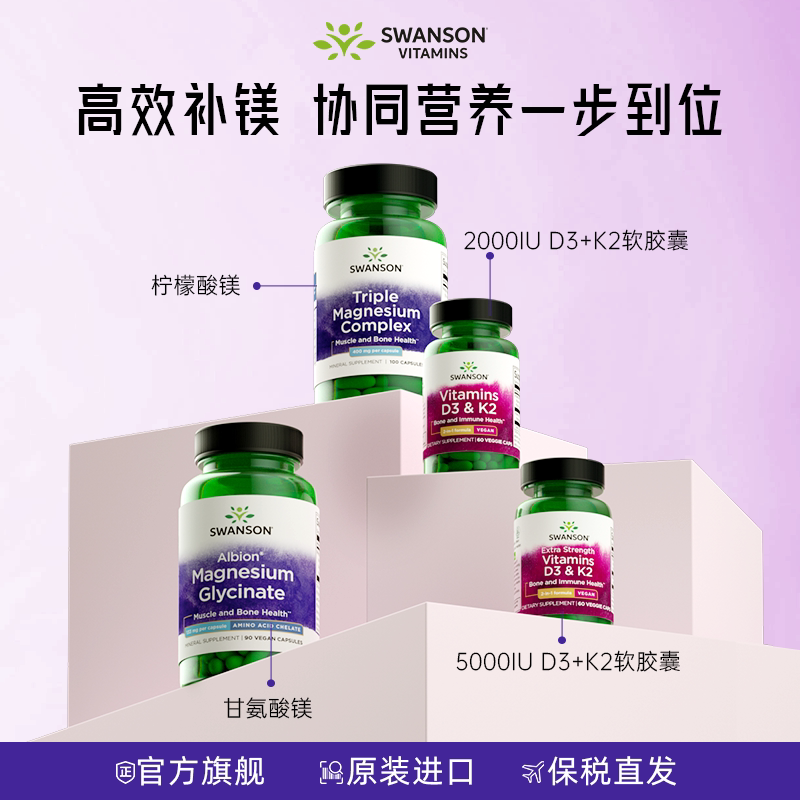 美国进口斯旺森镁补充剂胶囊图片
