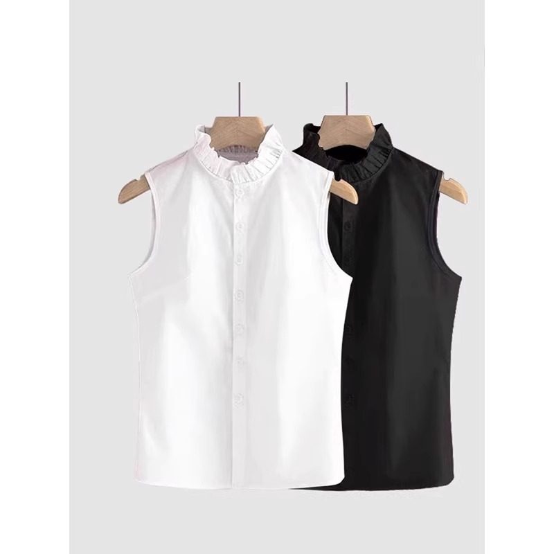 百搭叠穿神器内搭荷叶领无袖衬衫女士秋冬花边领小背心坎袖打底衫,女装/女士精品,衬衫,淘宝优惠券,粉丝福利购,淘宝优惠卷