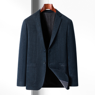 便服高档羊绒西服外套 中年爸爸装 BOSS羊毛单西男士 高级感秋冬新款