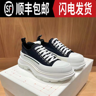 贴菲麦昆帆布鞋女厚底2025新款情侣休闲百搭小白鞋增高松糕老爹鞋