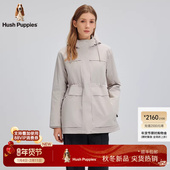 连帽棉服挺括工装 休闲外套 秋冬季 厚风衣式 保暖防风 暇步士女装