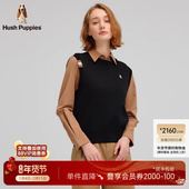 圆领针织背心休闲百搭坎肩 线织马甲秋季 弹力易打理 暇步士女装