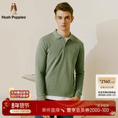 秋季 通勤休闲简约翻领T恤男 长袖 POLO衫 弹力易打理 暇步士男装