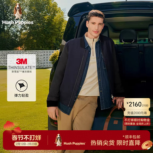 【3M新雪丽】暇步士男装秋冬季拼接保暖棉服美式休闲棒球领厚外套