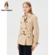 挺括有型 风衣女通勤弹力修身 暇步士女装 收腰系带短款 外套 春季