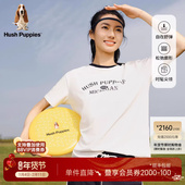 Hush T恤 复古休闲撞色百搭字母印花短袖 Puppies暇步士女装 夏美式