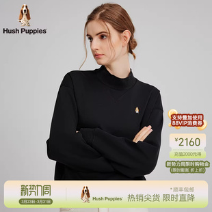 宽松休闲卫衣女半高领套头衫 暇步士春季 气质上衣 双面织造工艺