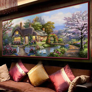 Mona Lisa Cross Embroidery Garden House 2024 New Line Embroidered Living Room Significant bedroom European and American series landscape paintings