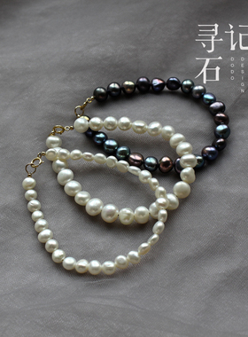 男女珍珠手链14k包金扣欧美