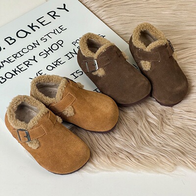女童真皮中大童棉鞋26码-39码
