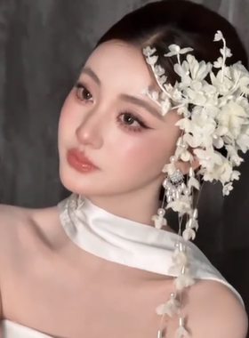 佳艳小马哥新娘饰品晨袍头饰甜美小清新布艺花朵发夹鸭嘴夹女2026