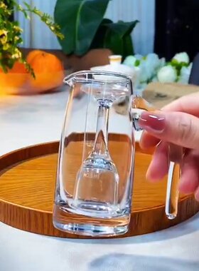 白酒杯家用2两白酒分酒器酒店水晶洋酒公杯饭店小号红酒醒酒器加