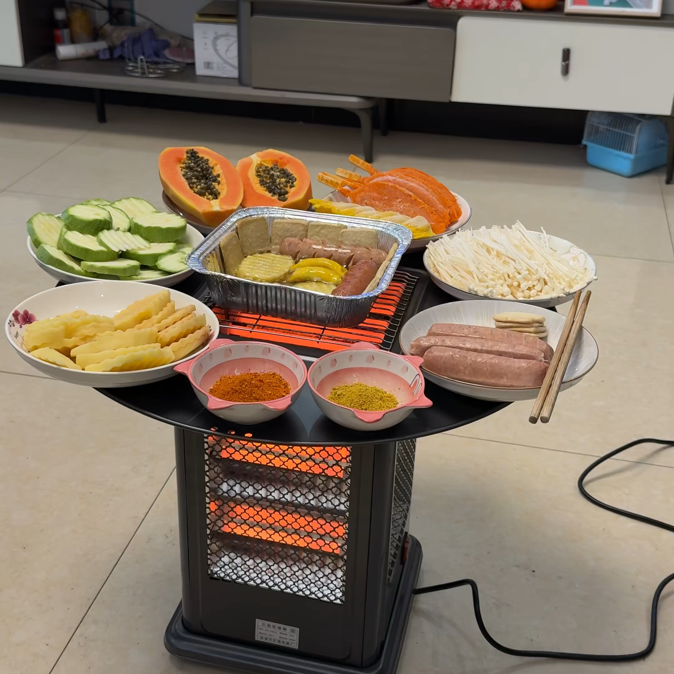 锡纸碗烤火器专用烤火炉取暖家用五面取暖器烧烤型电热扇电暖气炉,生活电器,暖风机/取暖器,淘宝优惠券,粉丝福利购,淘宝优惠卷