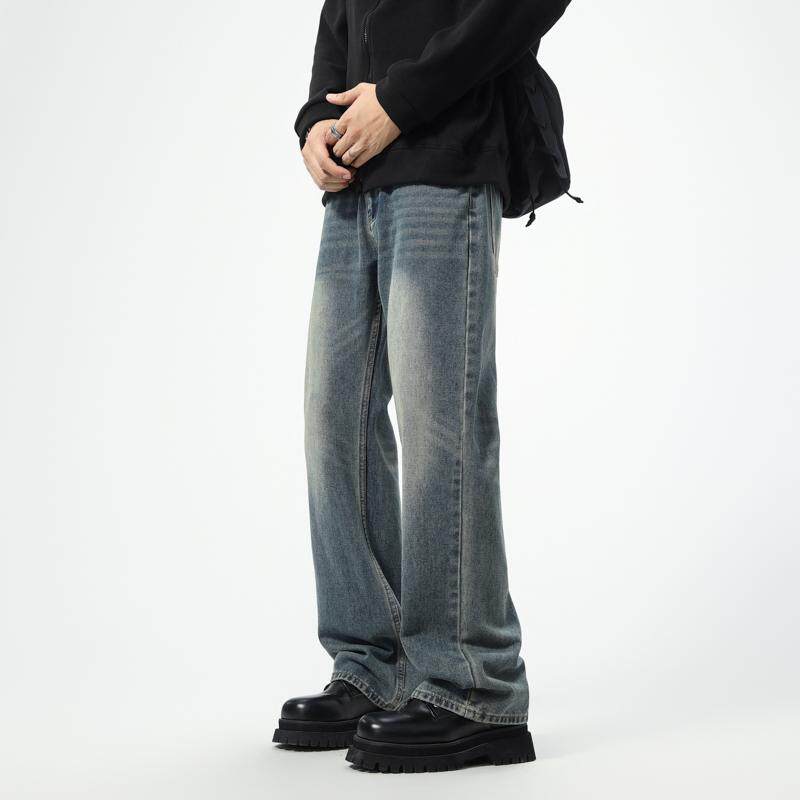 高品质！垂感水洗牛仔裤男高街复古怀旧宽松直筒阔腿裤G8851-P68，男装牛仔裤，星座814-1（原电商B253-1）