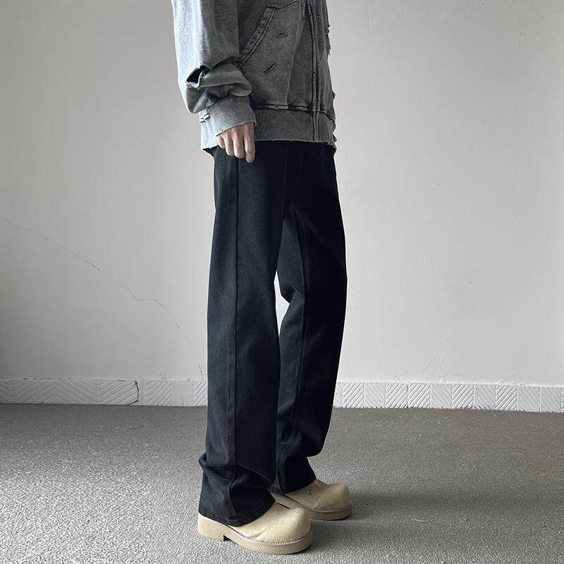 美式复古vibe微喇牛仔裤男黒色直筒微喇长裤G98925-P58,男装牛仔裤,星座814-1（原电商B253-1）
