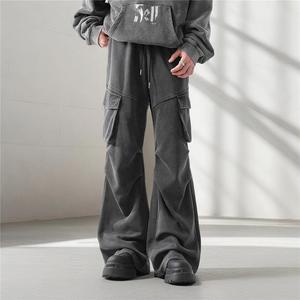 美式工装大口袋卫裤男女做旧垂感宽松休闲卫裤阔腿裤G5819-P65,男装休闲裤,星座814-1（原电商B253-1）