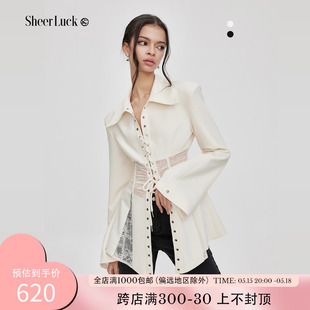 CHIARA蕾丝系带职业西装 外套春秋款 Luck Sheer 设计感休闲上衣女