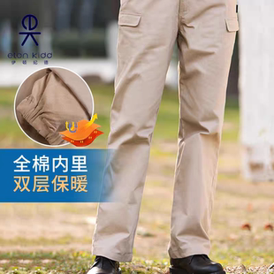 伊顿纪德校裤加厚夹棉保暖长裤男童女童工装棉裤10K162/10K163