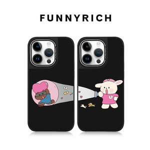 FUNNYRICH偷心盗贼适用iPhone16ProMax镜面手机壳苹果15新款磁吸保护套情侣款14plus男女防摔个性卡通可爱13