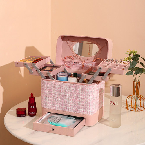 小香风2022化妆箱高级便携麦啼