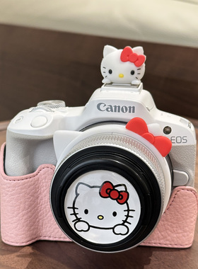 适用佳能R50R100保护套R50V粉色R10底座M50II皮质便携数码相机包