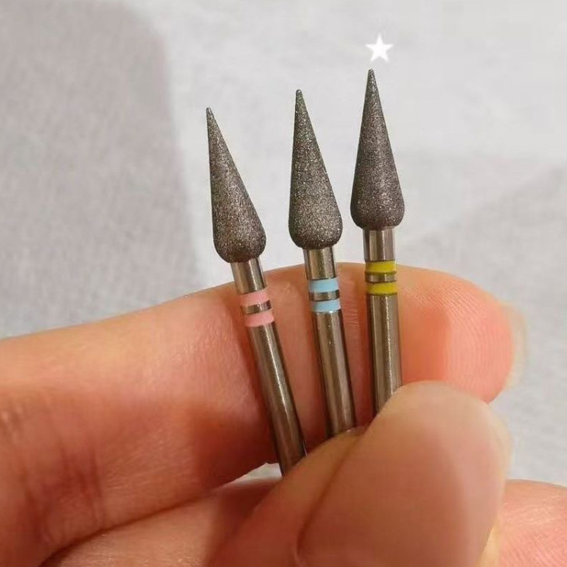 美甲三边口袋前置俄式磨头头梭金刚砂处理打磨去死皮套装工具