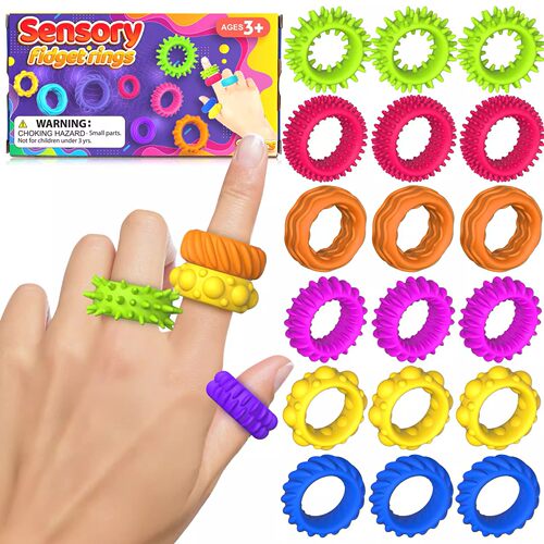 跨境新品 Fidget Toys儿童硅胶感官环硅胶解压玩具感官戒指