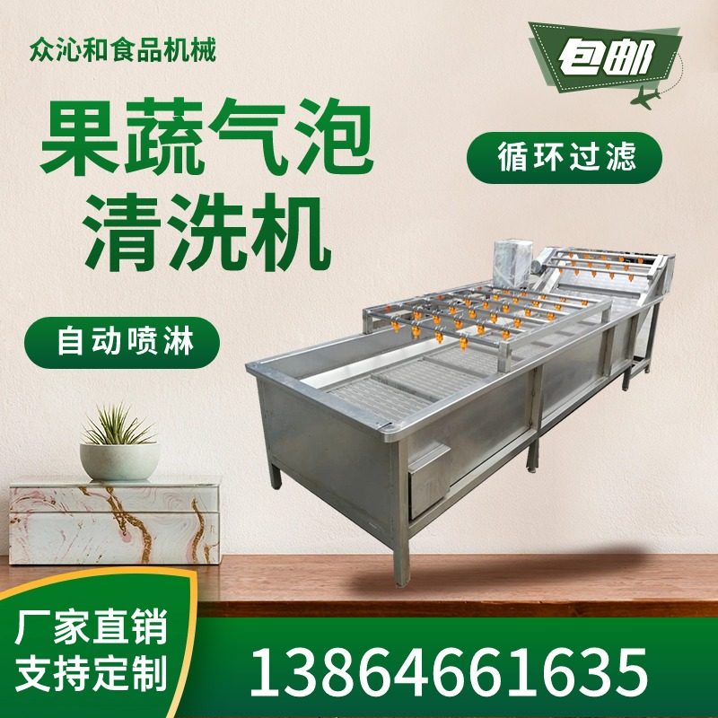 全自动果蔬气泡清洗机高压大枣清摇表器