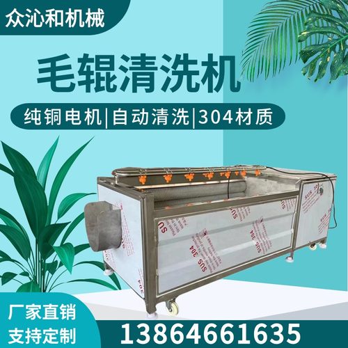 牡丹根毛辊清洗机毛刷去皮清洗机果蔬清洗机土豆洋芋桃子自动清洗