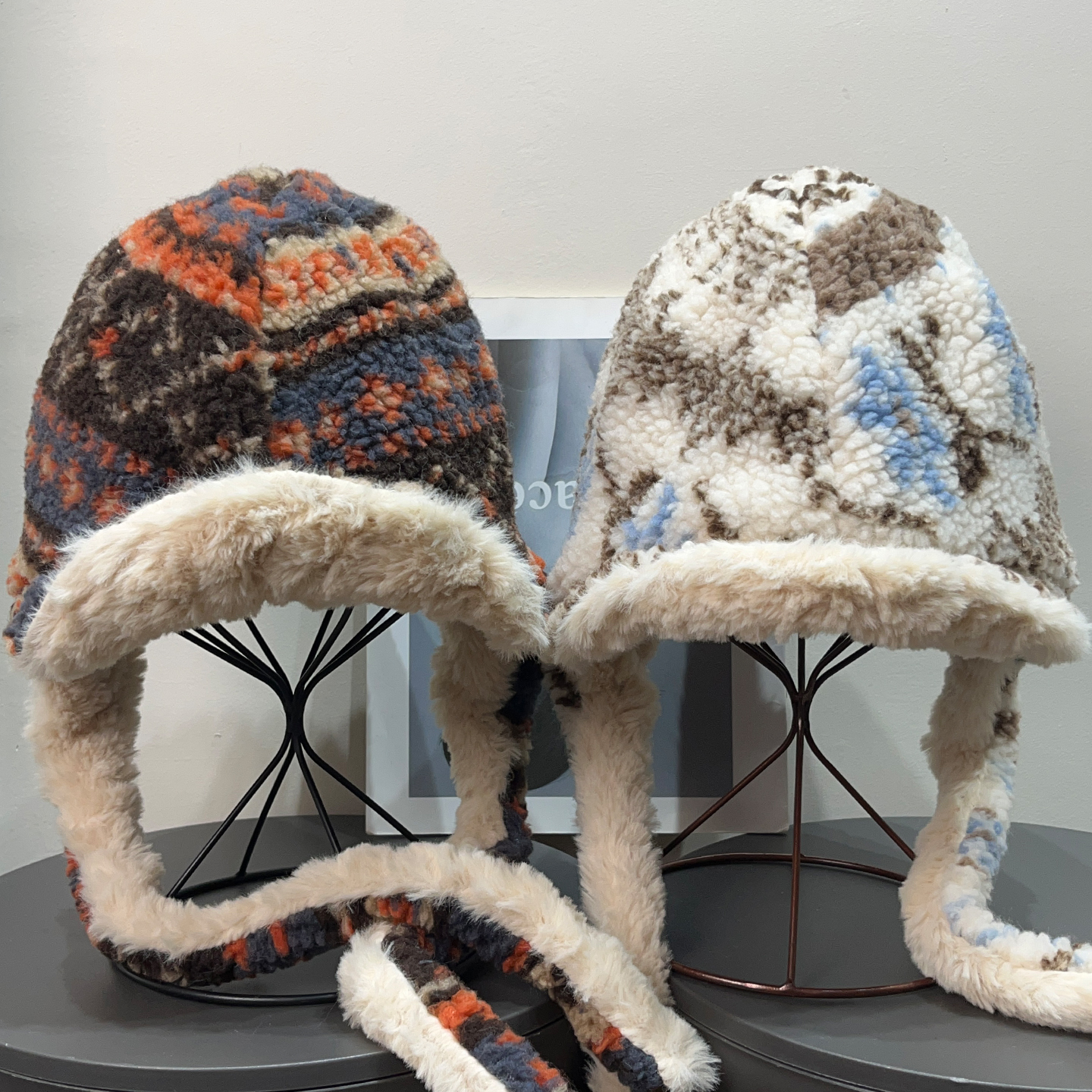 复古川西民族风毛绒护耳帽女秋冬加绒保暖防风氛围感滑雪雷锋帽子