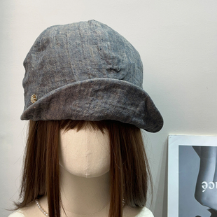 日系复古亚麻报童帽女春夏遮阳透气显脸小百搭文艺画家帽贝雷帽子