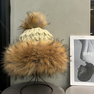 冬季旅游户外长白山东北雪山拍照氛围感毛线帽子女保暖防寒显脸小