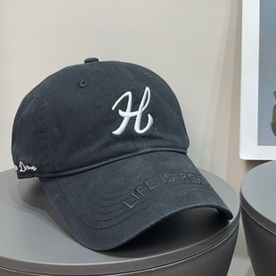 大头围韩版 复古加深棒球帽女夏遮阳春秋百搭休闲显脸小鸭舌帽子男