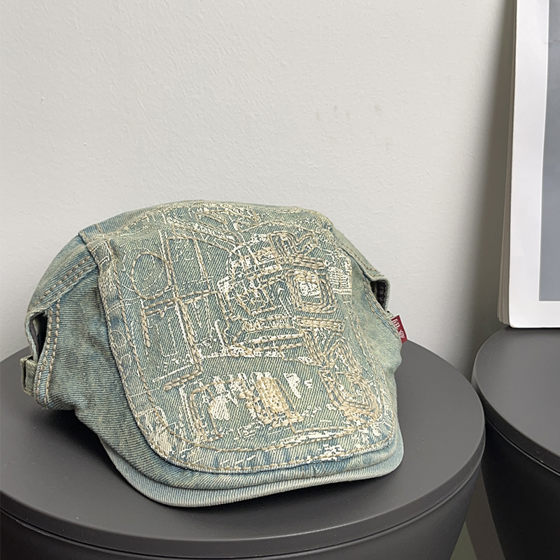 复古街头前进帽女百搭文艺画家帽