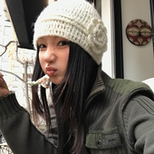 藤井树同款 高品质手工钩花针织帽女氛围感花朵百搭包头帽子冷帽潮