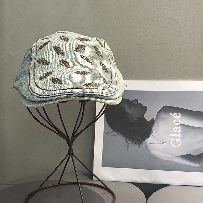 鱼纹刺绣前进帽复古显脸小百搭潮